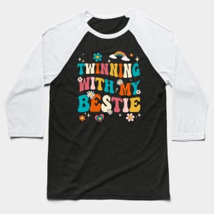 Funny Twin Matching Twins Day Friend Twinning With My Bestie Baseball T-Shirt